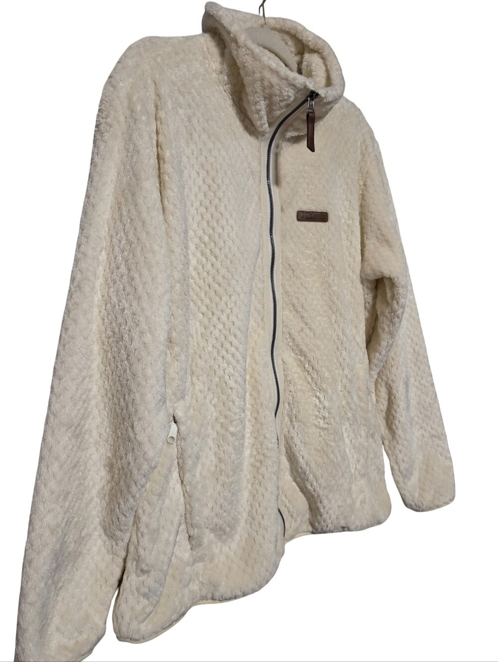 COLUMBIA Jacket Womens Plus 1X Ivory Plush Fleece Full Zip Cozy Outdoor Winter - Picture 3 of 8
